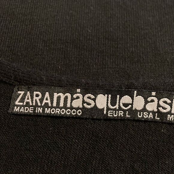 Zara Black Knit Fuchsia Embroidery Dress Size L Made in Morocco RN USA#77302 - Picture 8 of 10